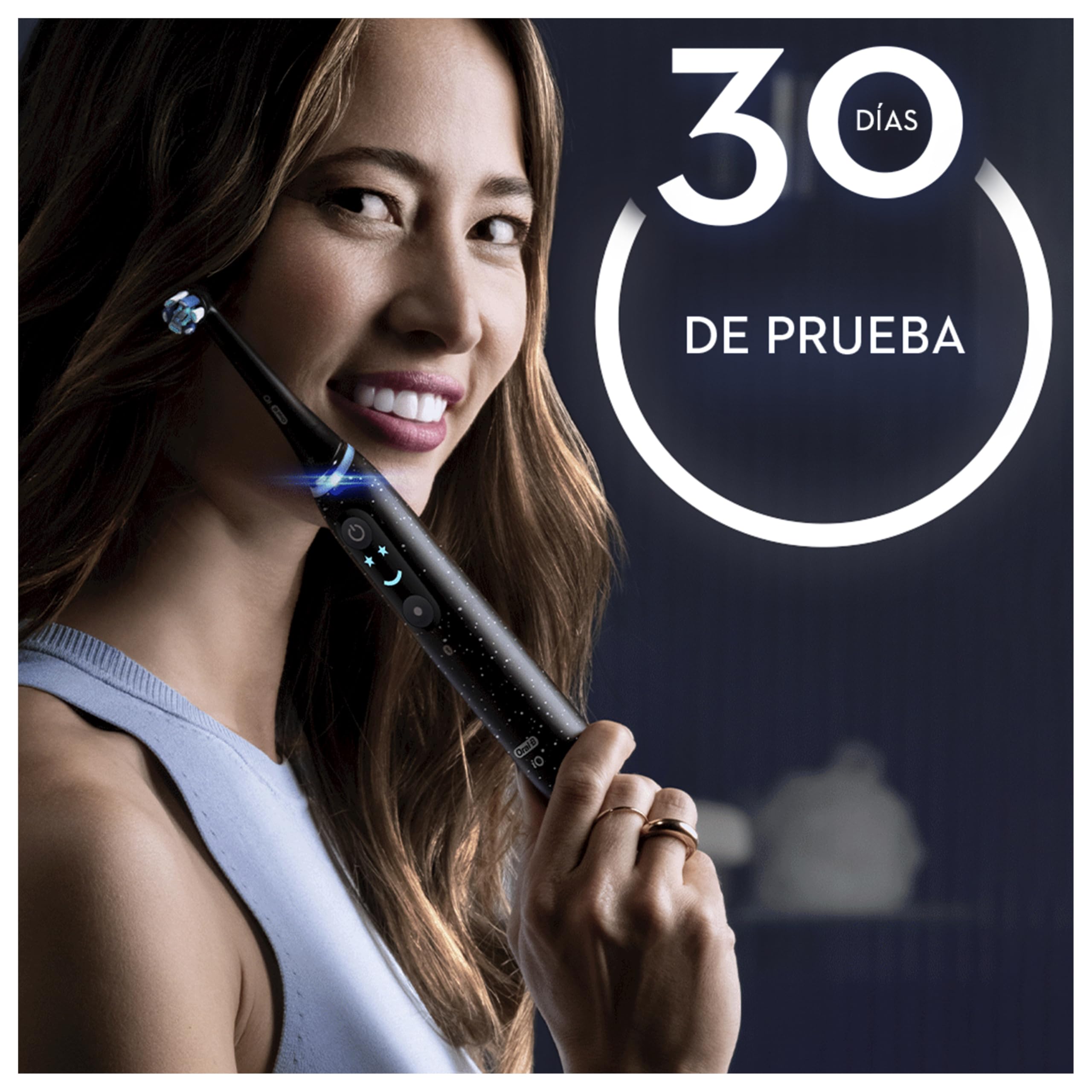 Oral-B iO 10 Cepillo de Dientes Eléctrico con 7 Cabezales, Negro | Cepillo Dental con Estuche Cargador de Viaje, 7 Modos de Cepillado con Blanqueamiento Dental, Recambios Ultimate Clean