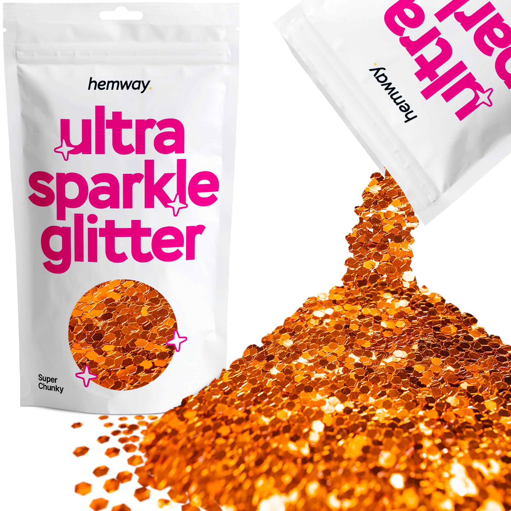 Hemway Ultra Sparkle Glitter Baby Pink Iridescent 100g Fine | Glitter for Arts & Craft, Makeup, Nail Art, Crafting, Card Making, Sparkle Decoration — view 107