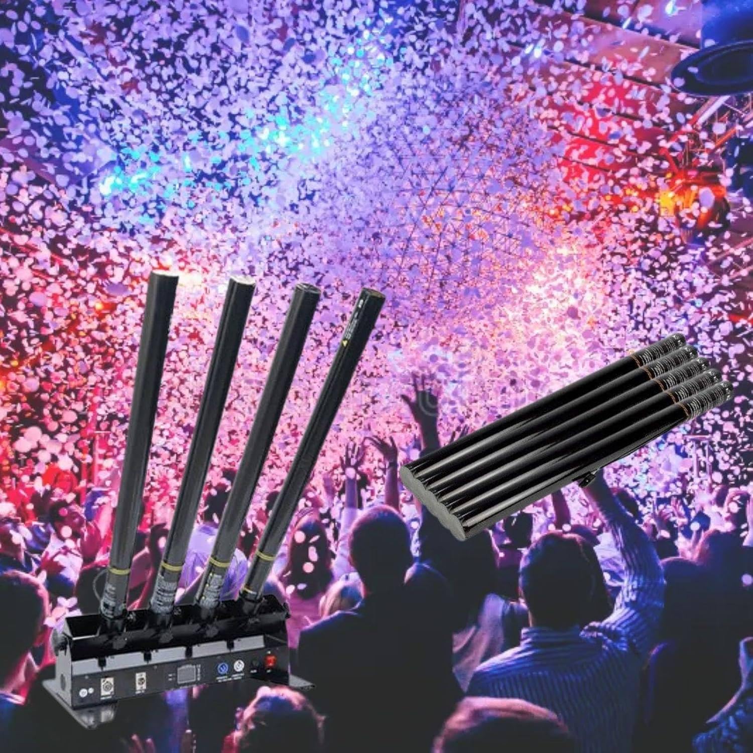 25 Elektrische Konfettikanonen, Luftbetriebene Partyknaller, 80cm Lange Konfettikanonen, FüR Abschlussfeiern, Hochzeiten, Silvester Und Weihnachten Gold