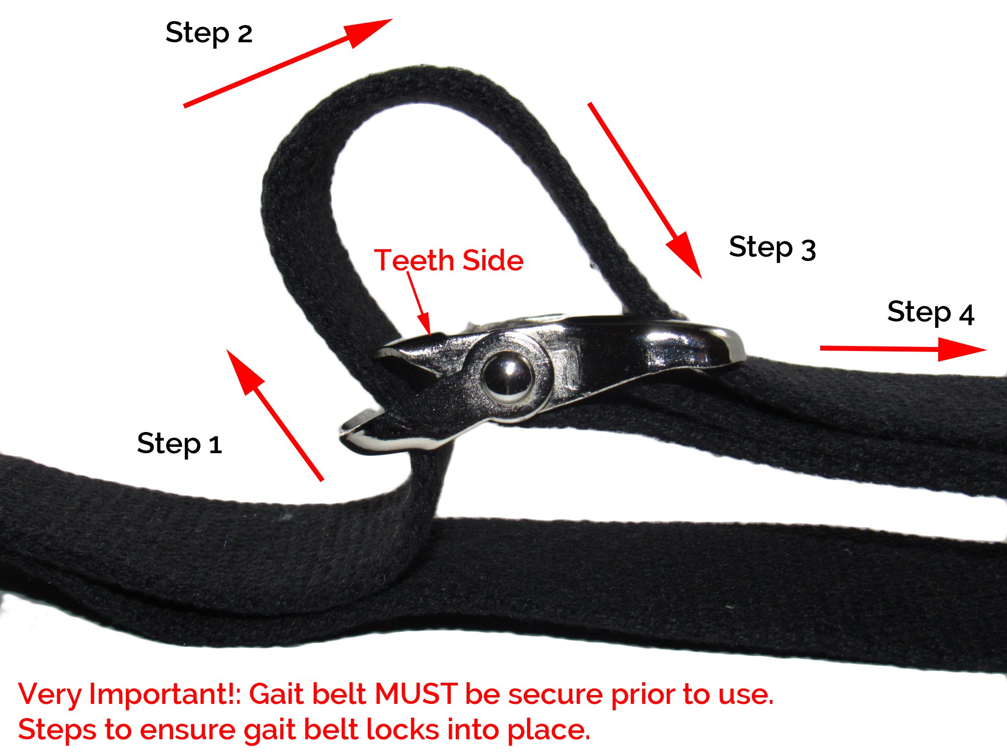 EMI 60" White Gait Transfer Belt – Comfortable Cotton Belt for Patients | Metal Buckle | Ideal Mobility Aid for Seniors, Patients, and Physical Therapy Use 624-M-Wht — Amazon image 3