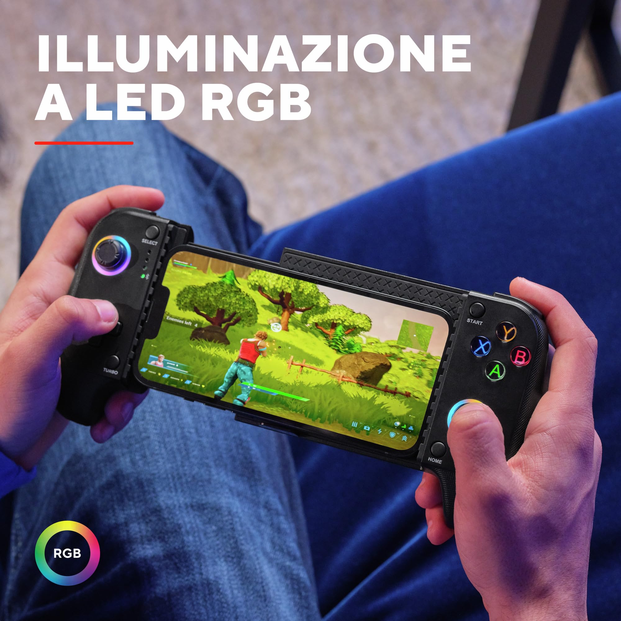 Trust GXT 735 Mylox Controller Bluetooth per Telefono, Gamepad Wireless per iPhone/Android/PS5/Xbox, Nero