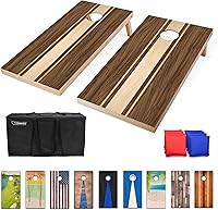 GoSports Regulation 4x2 ft Wood Cornhole Boards - 10 Vintage Designs, All-Weather Bags & Carry Case