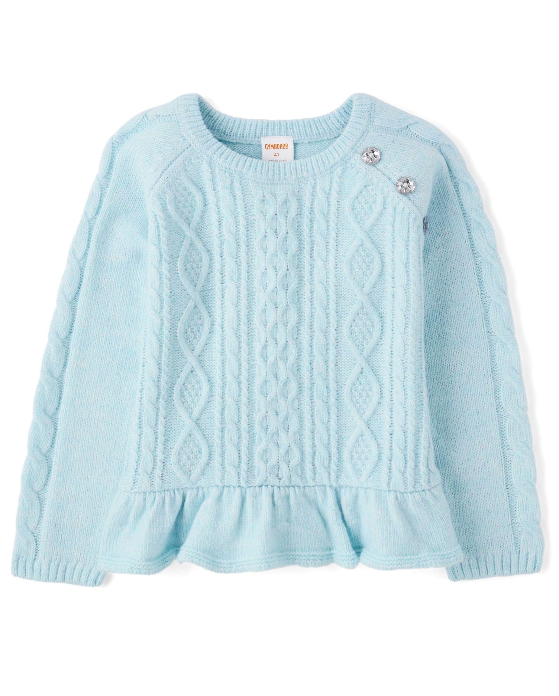 Gymboree Girls' and Toddler Long Sleeve Peplum Pullover Sweater