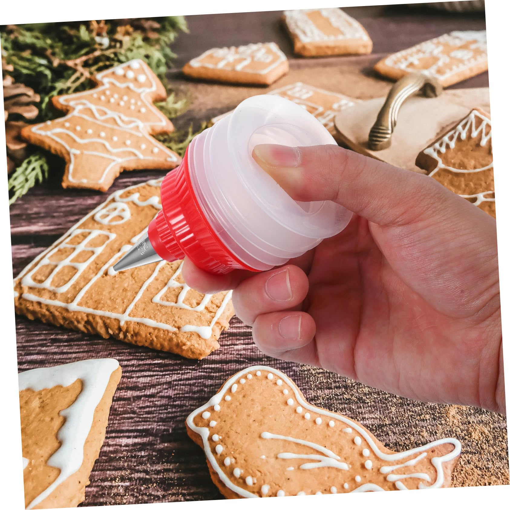 Cabilock 2 Botellas De Glaseado De Galletas Con Acopladores Y Puntas De Tubería De Acero Inoxidable Botellas De Azúcar Glaseado Real Botellas De Glaseado De Galletas.