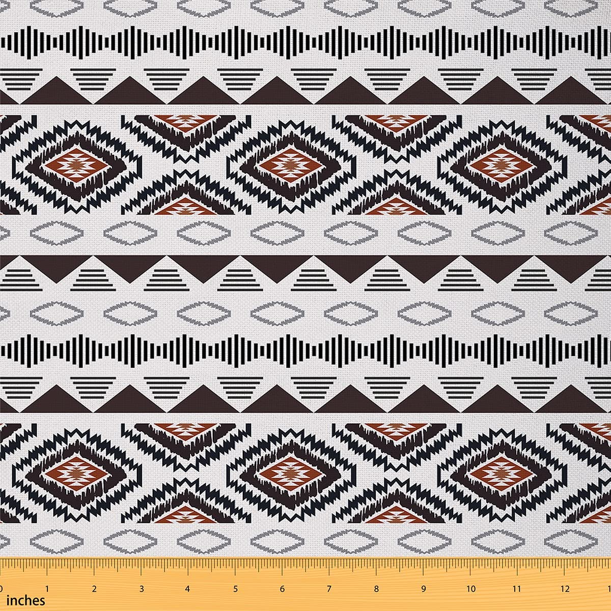 Bohemian for Chairs Diamonds Fabric by The Yard Geometric Triangle Pattern Waterproof Outdoor Bohemian Exotic Style Red Black Outdoor Fabric 2 Yards (L184*W150cm)