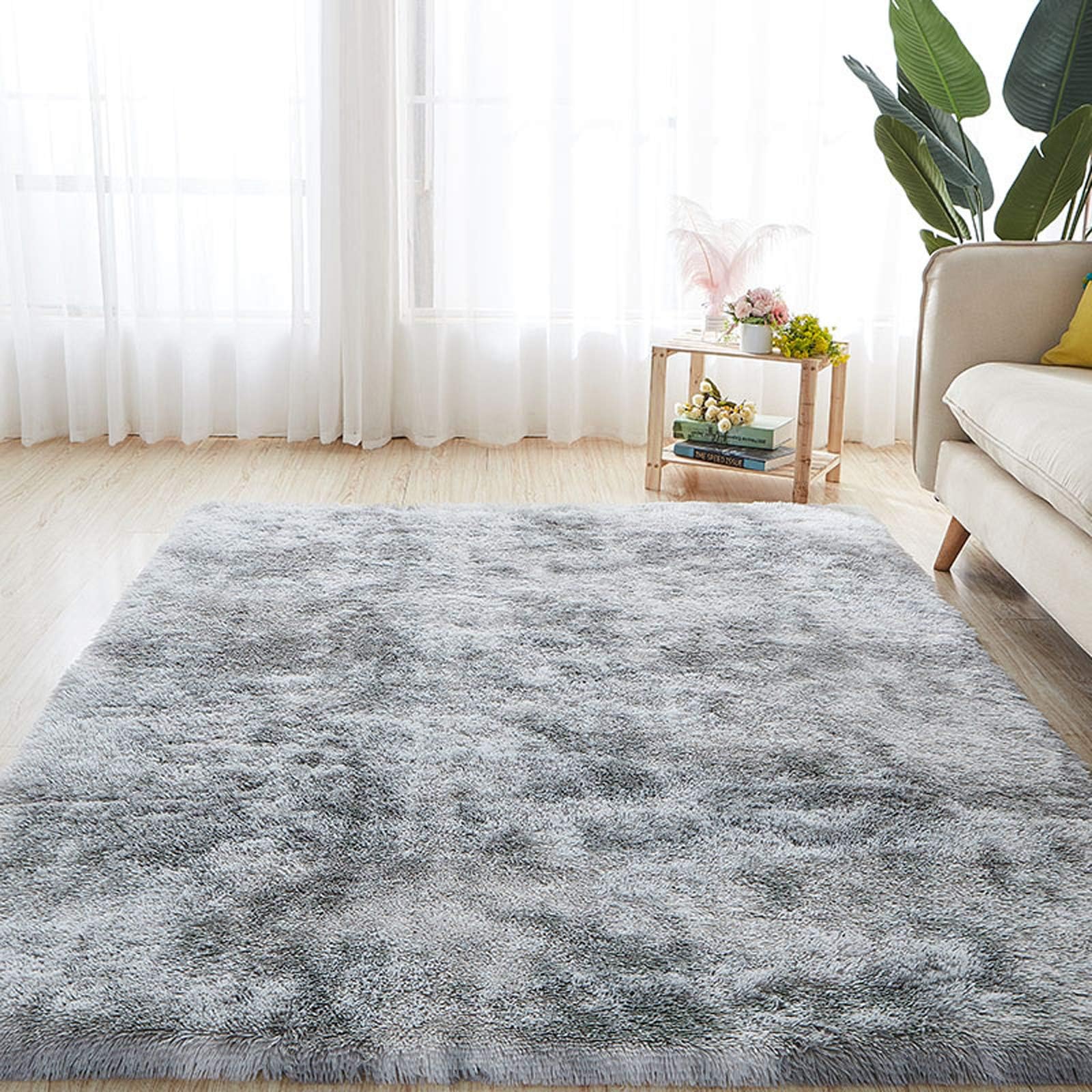 TEERFU Area Rugs Soft Fluffy Shaggy Rug Anti-Slip Carpet Mat Living Room Extra Large Bedroom Floor Carpet for Living Room 120 * 160cm
