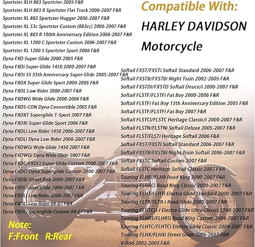 Miniatura 7 de AHL Juego de pastillas de freno delanteras y traseras para Harley FLHTCU-I Electra Glide Ultra ClassicFLHRCi Road King ClassicTouring FLHT 2000-2007