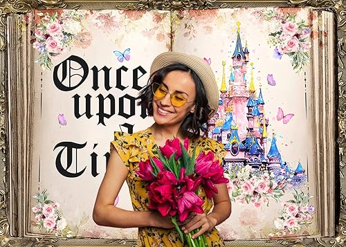 Miniatura 3 de AIIKES Telón de fondo de fotografía de libro de cuentos de hadas de 7 x 5 pies, fondo de color castillo, fondo de princesa para fiesta de