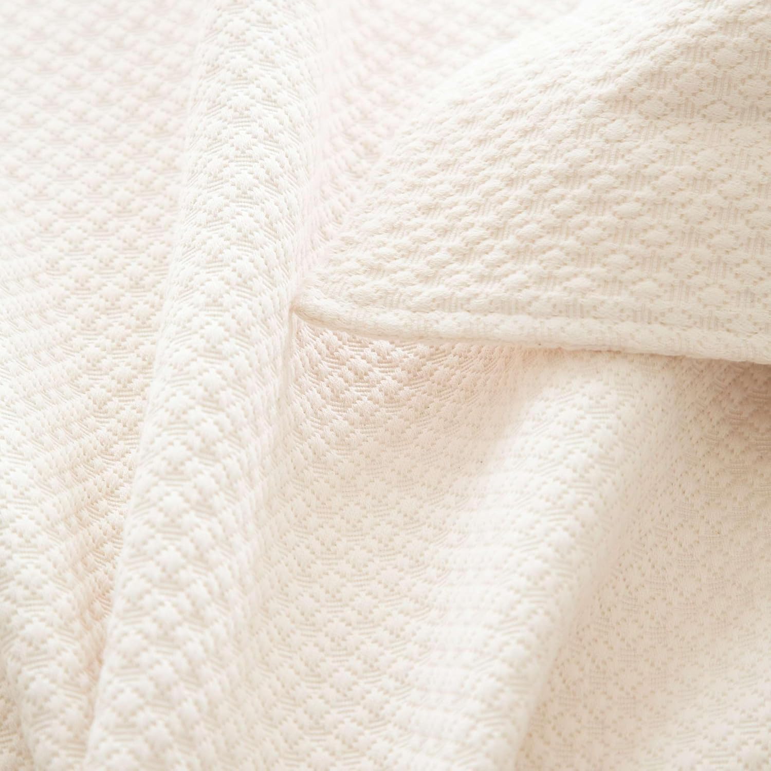 Pine Cone Hill Petite Trellis Ivory Matelasse Coverlet, Queen Size, Ivory Solid Pattern
