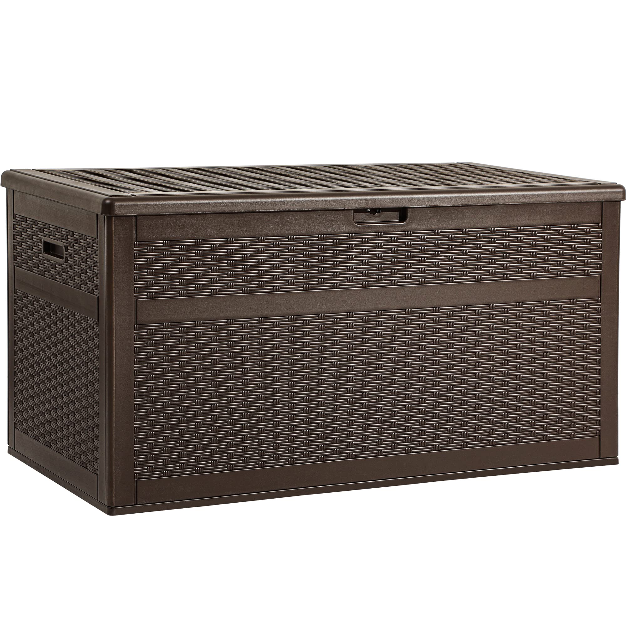 yitahome 230 gallon large deck box with divider & side handles, outdoor double-wall storage for patio furniture cushions, garden pool accessories, water resistant & lockable