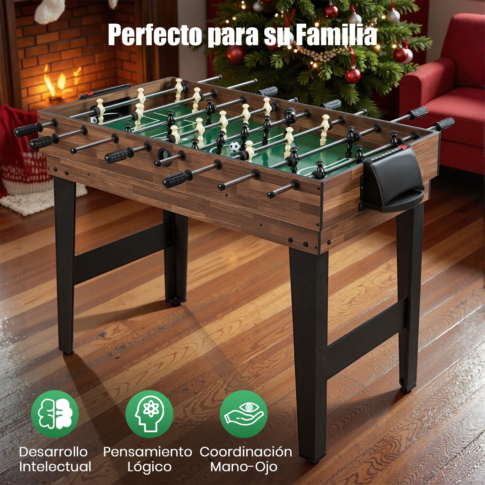 GOPLUS Mesa de Juegos 10 en 1, Mesa Multifuncional con Futbolín, Hockey de Aire, Billar, Ping Pong, Shuffleboard, Bolos, Ajedrez, Damas, Backgammon, Set Apilable para Hogar, Oficina, Bar