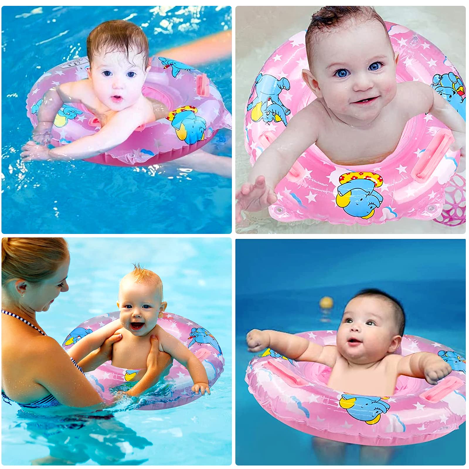 Qoosea Bouée Bébé Gonflable Fleur Scintillante – Anneau De Natation 6 Mois à 3 Ans – Sécurité & Fun Pour Piscine Et Plage