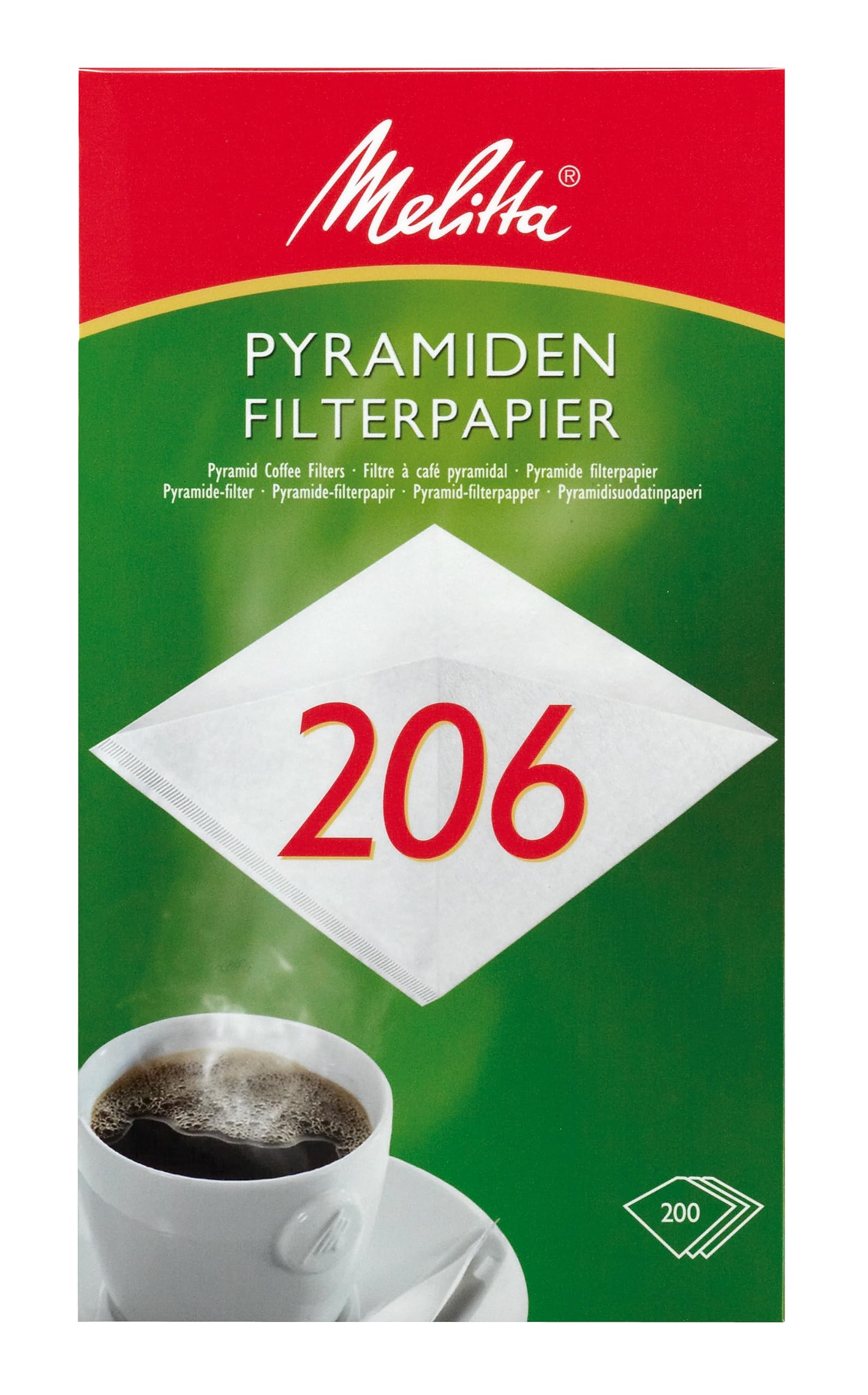 Melitta Filtertüten 206 weiß, 1er Pack (1 x 200 Stück)