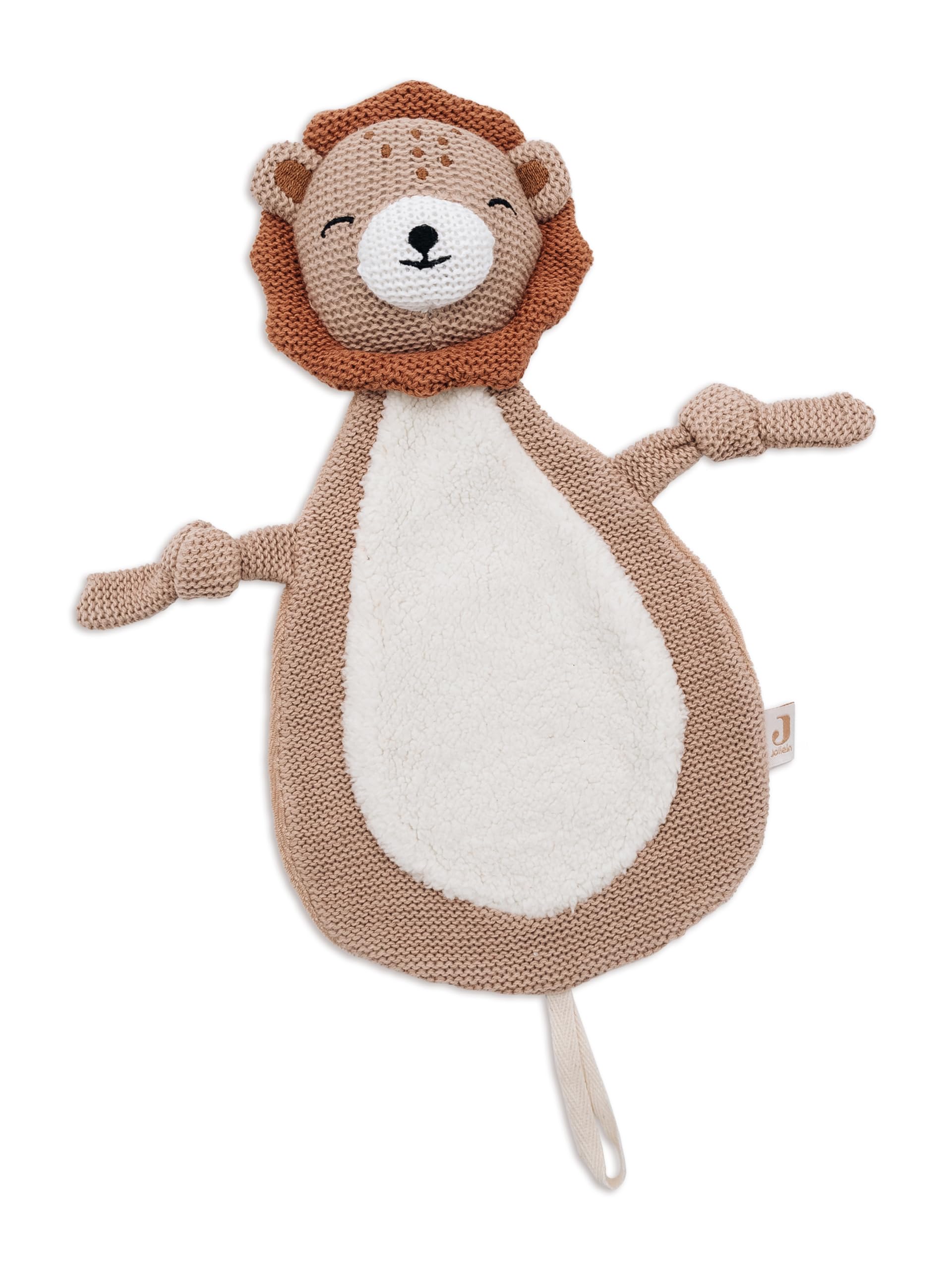 wunderwunsch JOLLEIN Schmusetuch optional personalisiert - Schnullertuch Baby Motiv Bär, Giraffe, Löwe oder Fuchs als Kuscheltuch für Babys (Löwe, ohne Name)