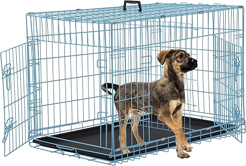 Vista 41 de Jaula mediana para perros, jaula para perros medianos, jaula plegable de metal para cachorros con bandeja para interiores y exteriores, jaula