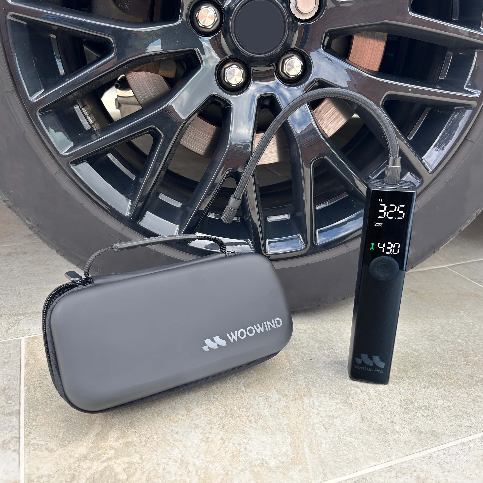 Woowind Sac portable, compatible avec compresseur d'air, gonfleur de pneu pour embouts de tuyau, pompe à pneu de voiture sans fil, sac de voyage Ventus Pro (Ventus Pro non inclus)