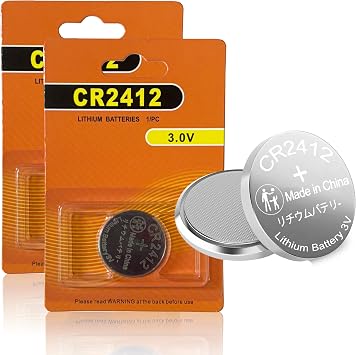 CR2412 3V Lithium Batteries, 2412 Coin Cell Battery 2 Pack for Car Key,Remote Controls