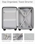 LUGGEX Carry On Luggage for Airplanes, Polycarbonate Expandable Hard Shell Suitcase for Travelling, Charcoal Metallic