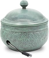 Good Directions Key West Hose Pot with Lid - Blue Verde Finish, Holds 100ft Hose, Stylish Garden Storage