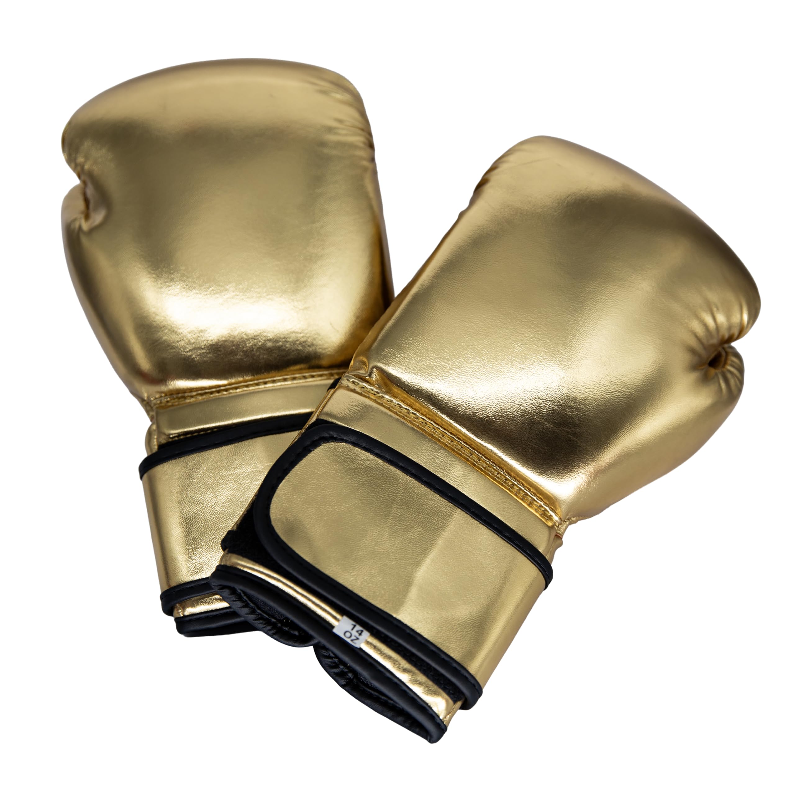 Kids 6oz Boxing Gloves – Plain Unbranded Training Gloves for Children – Hook & Loop Wrist Strap – Sparring, Boxing, Kickboxing & Fitness – Black or Gold