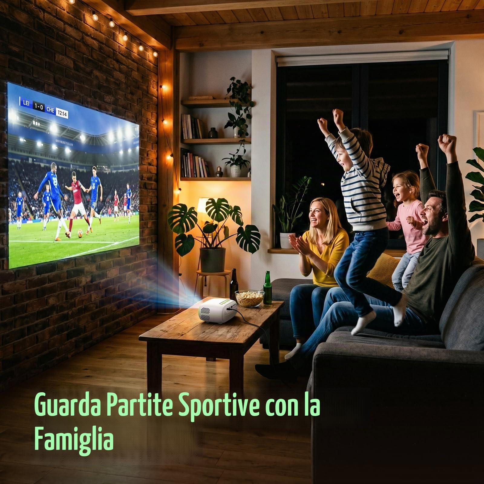 Proiettore Portatile Regalo per Guardare Film - Immagine da 137 Pollici, 480P, Supporta Chiavetta TV/PC - Mini Proiettore, Designi Ultra Portatile