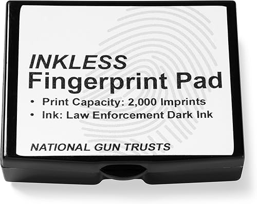 Miniatura 2 de National Gun Trusts - Hecho en Estados Unidos - Almohadilla de tinta de huellas dactilares - Almohadilla de tinta de huellas dactilares oscuras sin