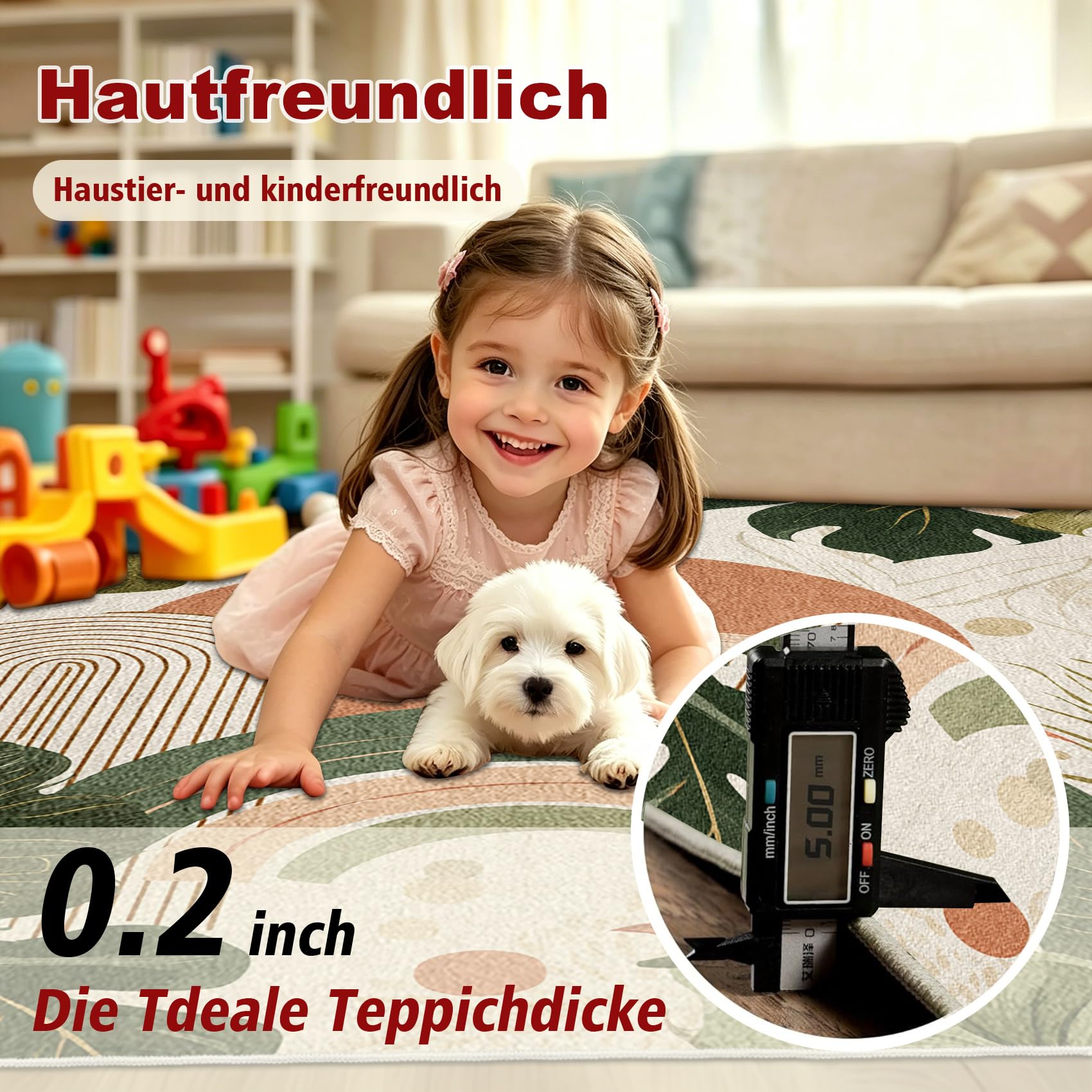 Flamingo Teppich Wohnzimmer 120x170, Böhmischer Geometrische Teppiche Waschbarer & Rutschfester Weicher Kurzflor für Schlafzimmer, Küchenteppich Deko S5y&13