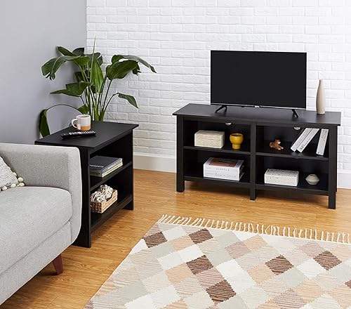 Miniatura 5 de ROCKPOINT Argus - Centro de entretenimiento, consola de almacenamiento para multimedia, TV con base (70 pulgadas), color negro Negro -,Carbón