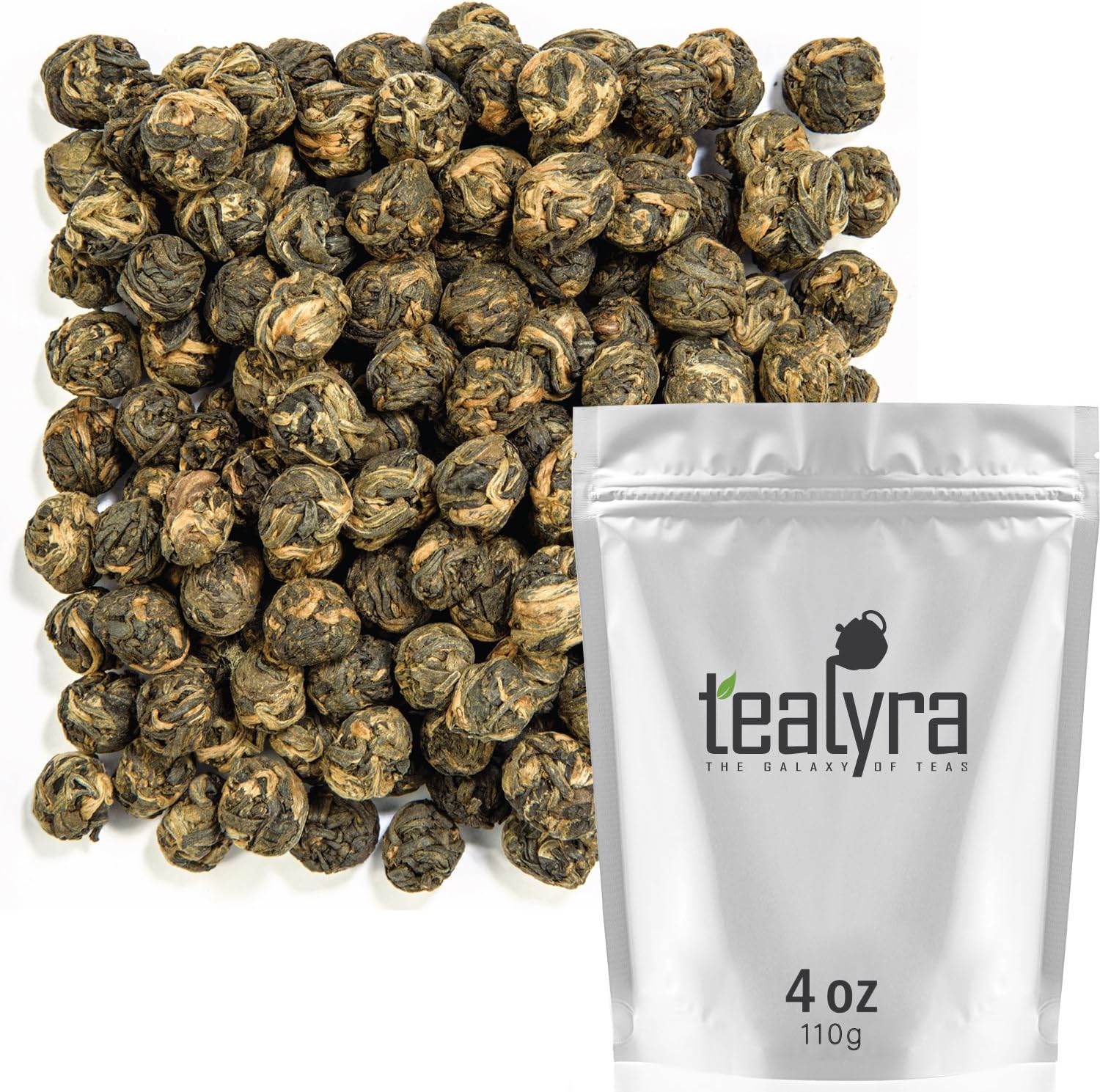 Black Dragon Pearls - Yunnan Special Black Tea - Loose Leaf Tea - Premium Tea - Bold Caffeine - 110g (4-ounce)