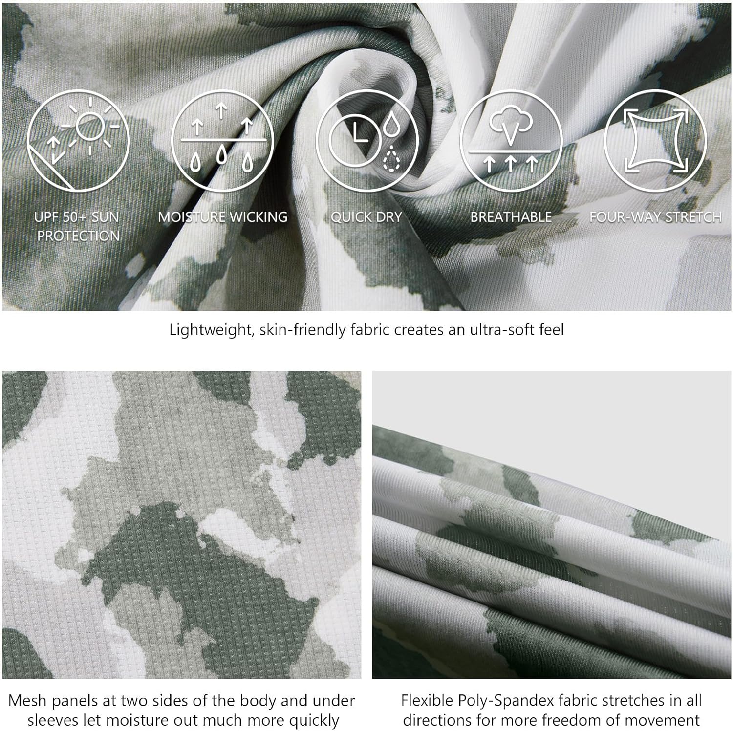 BASSDASH Men’s UPF 50+ Hooded Breathable Camo Shirts with Face Mask Lightweight Neck Gaiter Fishing Hiking Hoodie Shirt FS51M - Image 4