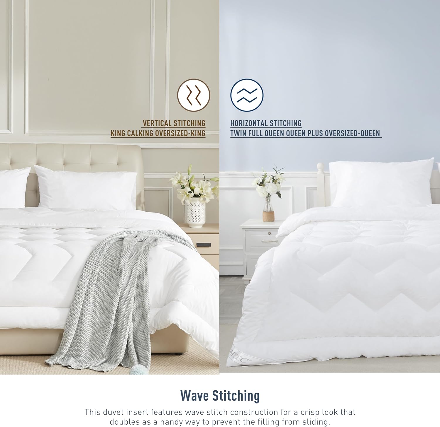 Duvet Insert Cotton Comforter Twin Size White Down Alternative Duvet Insert 100% Cotton Shell Quilted Fluffy Comforter Lightweight All Season 4 Corner Tabs Durable Breathable Noiseless