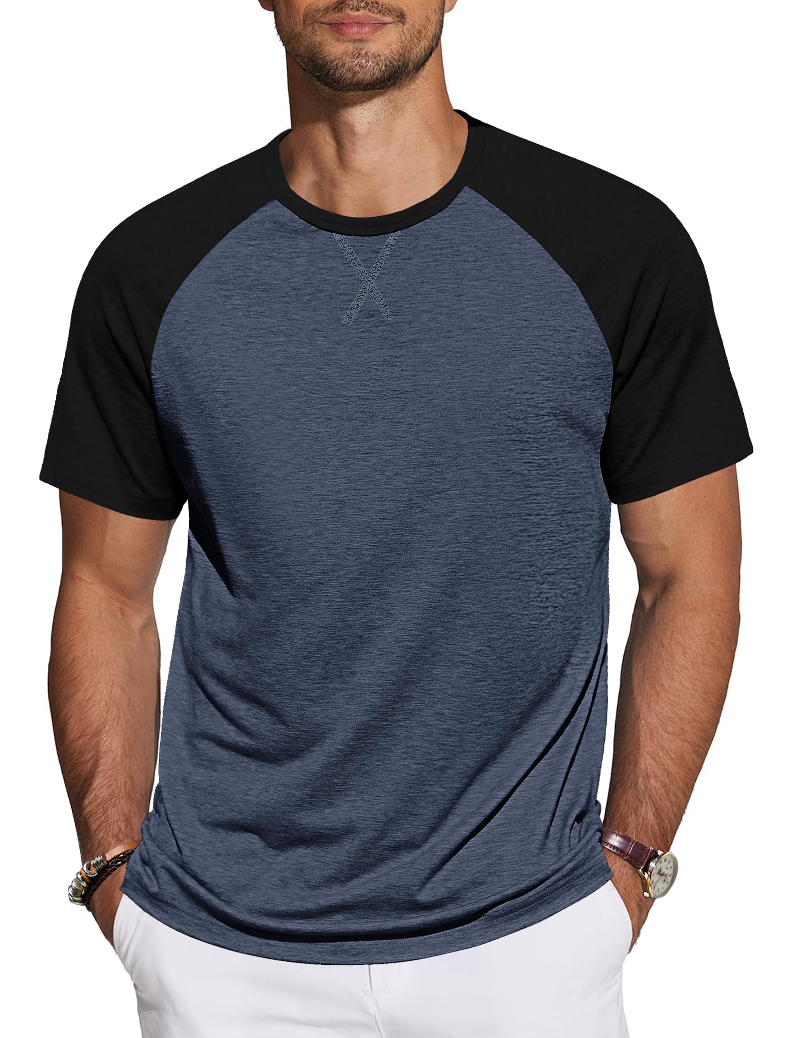 TARAINYA T-Shirt Herren Baumwolle Kurzarm Rundhals Einfarbig Shirts Männer Sommer M-4XL