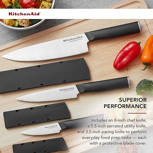 Miniatura 69 de KitchenAid Cuchillo de carnicero clásico con cubierta de hoja de ajuste personalizado, 6 pulgadas, cuchillo de cocina afilado, hoja de acero