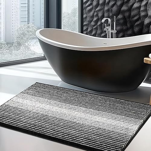 Miniatura 15 de Alfombras de Baño Grandes Antideslizantes de Chenilla - Alfombra de Baño para Ducha Suave Absorbente de Agua - Alfombra de Baño Delante de la Bañera
