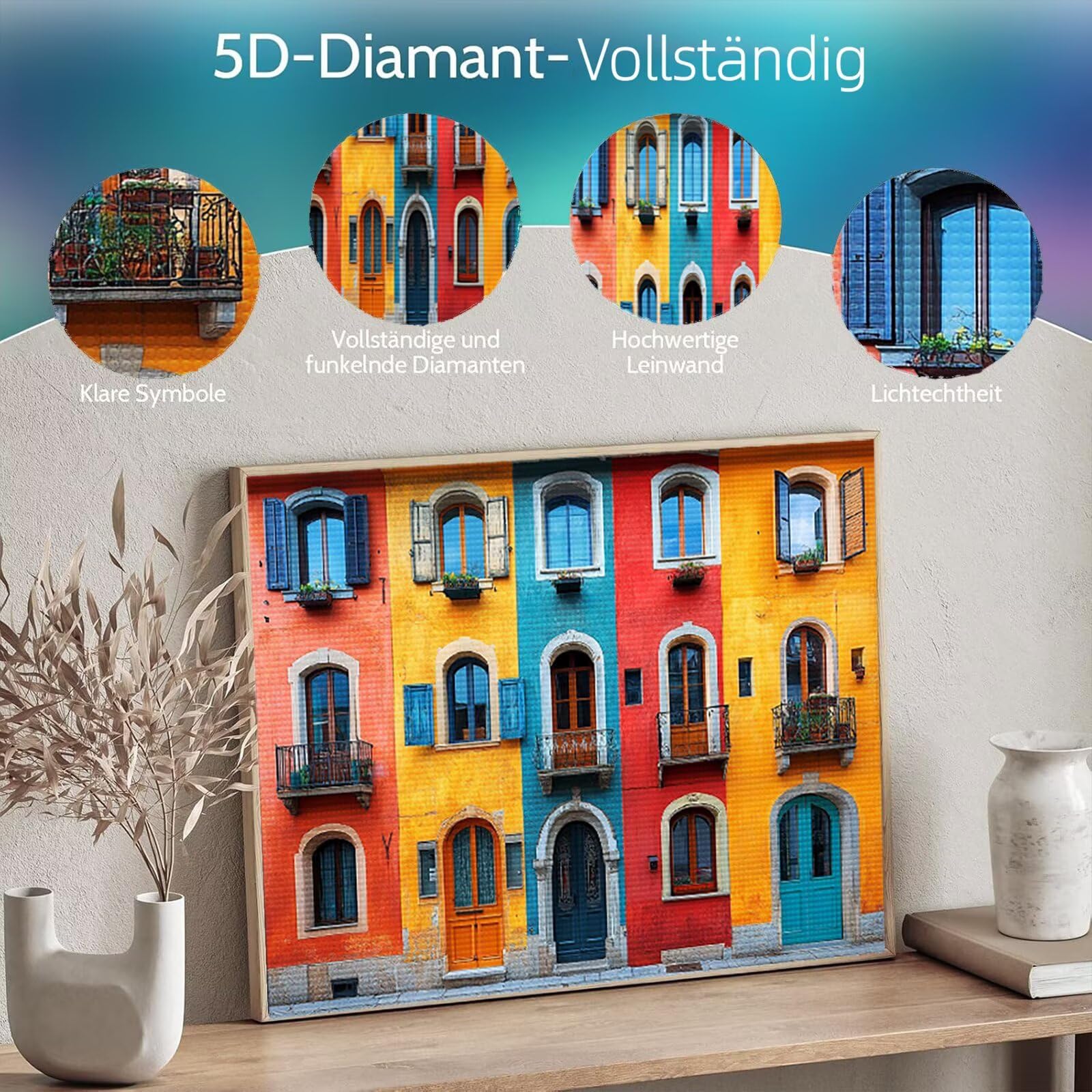 5D diamentowe malowanie budynek, zestaw do malowania diamentami dla dorosłych, kolorowe diamentowe malowanie pełna sztuka diamentowa ścieg krzyżykowy zestaw kryształowy, prezent dla kobiet