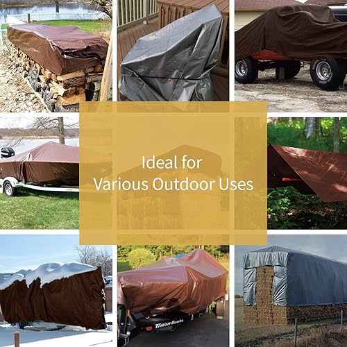 Miniatura 6 de GUARD SHIELD - Lonas de polietileno, cuadradas, gruesas, resistentes a los rayos ultravioleta, con ojales, para exteriores, 18 x 24 pies, 10