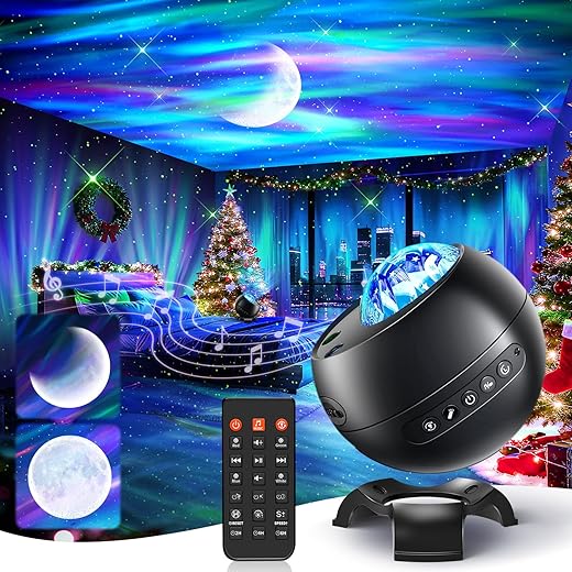 Galaxy Projector for Bedroom, 21Colors Northern Lights,15White Noise&Bluetooth Star Projector Galaxy Lights, Remote Ambient Lighting,Aurora Halloween Decor Christmas,Gifts for Kids,Adults