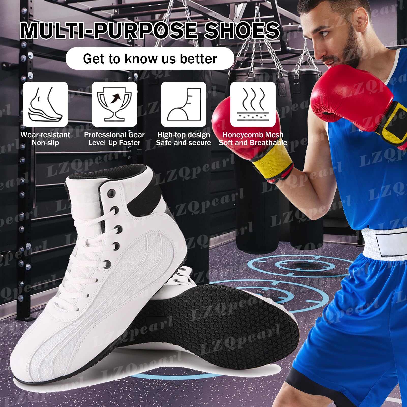 Hombre Mujer Botas De Boxeo, Muay Thai Kickboxing Sparring Boxers Zapatillas De Deporte, Zapatos De Artes Marciales para Niños, Jóvenes Y Adultos