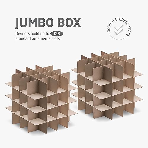 Vista 12 de ZOBER - Caja de almacenamiento para adornos navideños, con capacidad para 64 adornos, dos cremalleras, no tejido, a prueba de rasgaduras