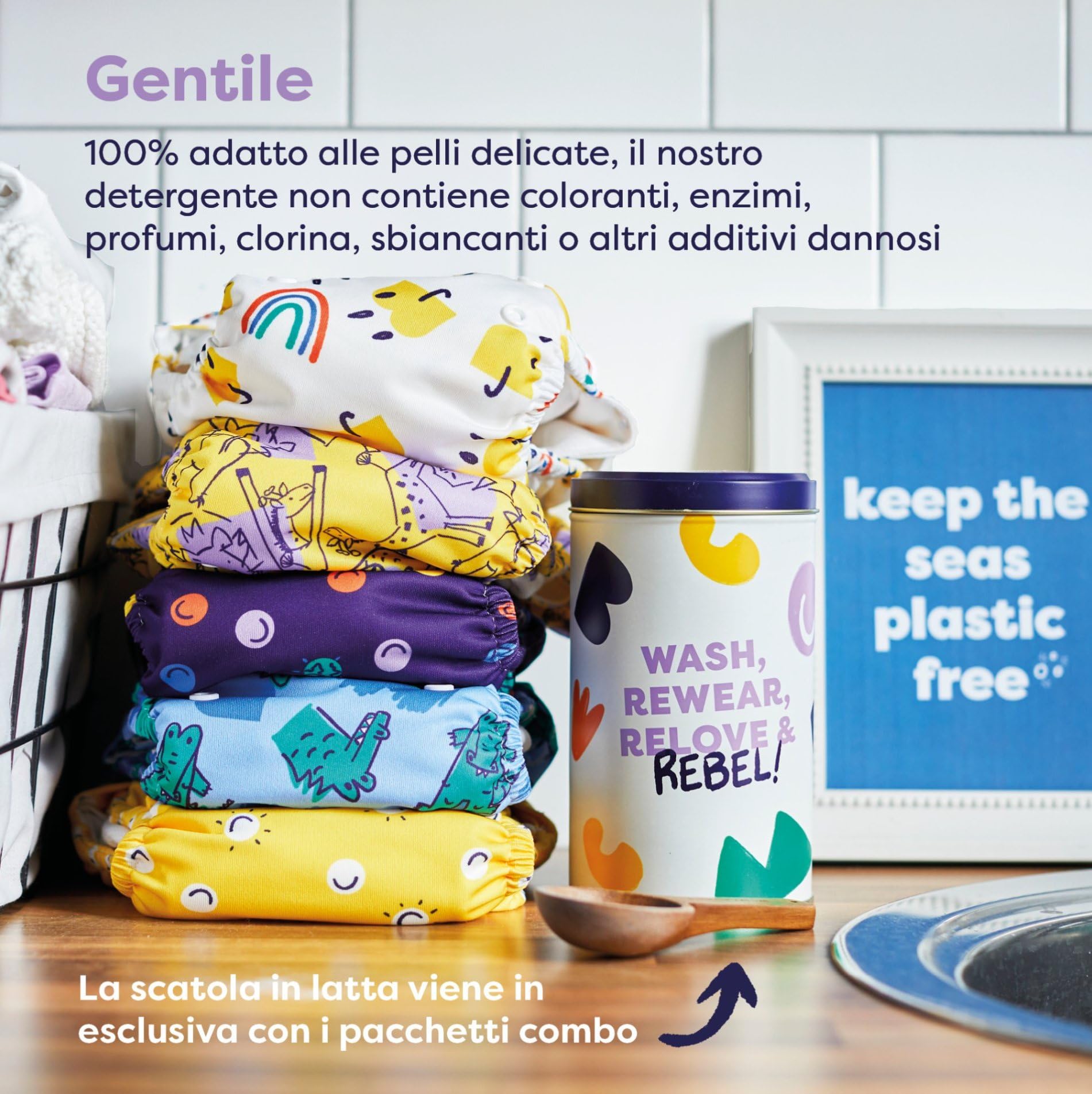 Bambino Mio Igienizzante Bucato Bebè 750g Rimuove le Macchie Pelli Delicate