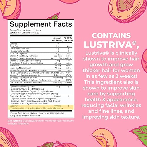 Miniatura 3 de MaryRuth's Multivitamínico para mujer + Lustriva para el crecimiento del cabello, apoyo para la menopausia y multimineral líquido diario, paquete de