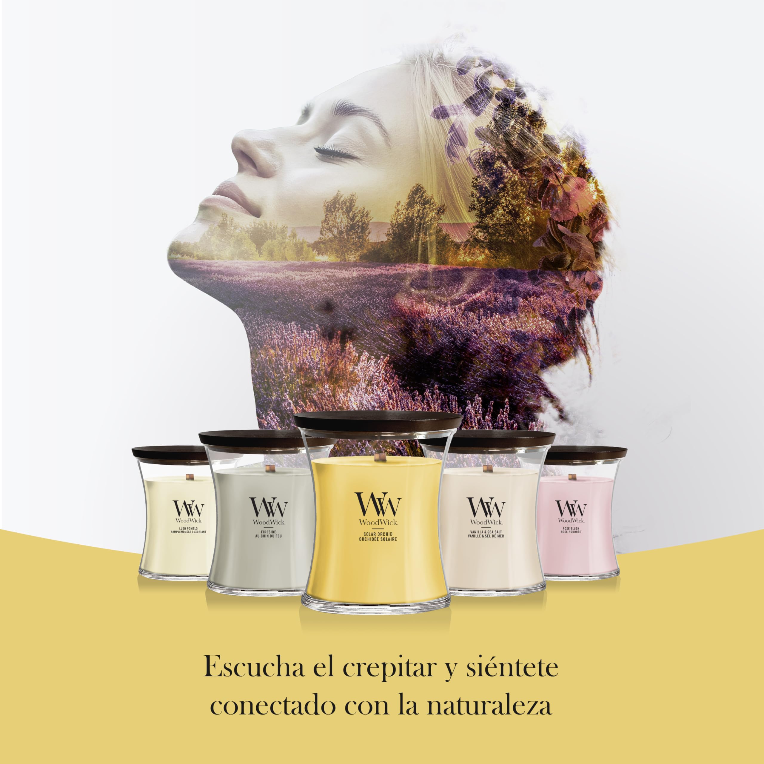 WoodWick | Vela Elíptica | Orquídea Solar | Gran regalo para mujeres