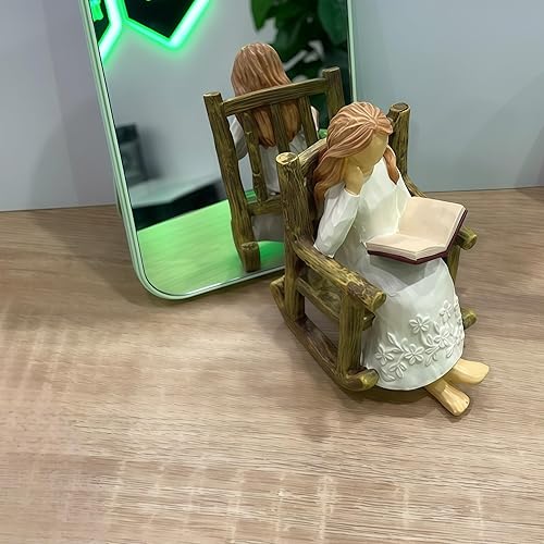 Miniatura 6 de Figura de libro para estantes, regalos para mujeres, lectores, resina, lectura, mujer, estatua, estantería, decoración de libros, regalos para