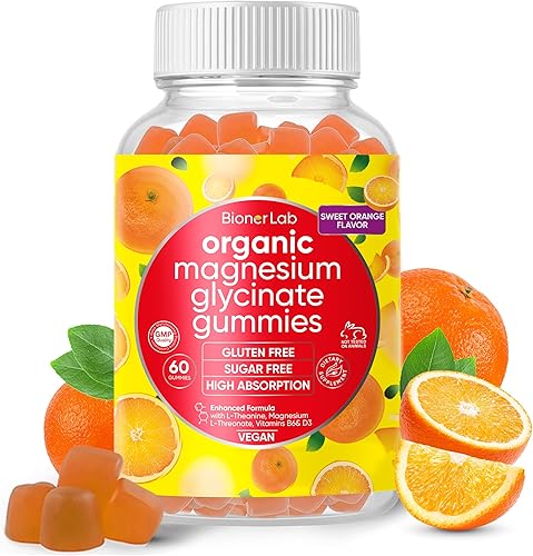 Gomitas masticables de glicinato de magnesio orgánico (600 mg) para niños y adultos, mujeres y hombres, complejo vegano con calcio y potasio,
