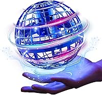 Ciniffo Flying Orb Ball 2025: Light-Up Hand-Controlled Boomerang Spinner Mini Drone, Hover Cosmic Globe Toy for Kids 6+ (Blue)