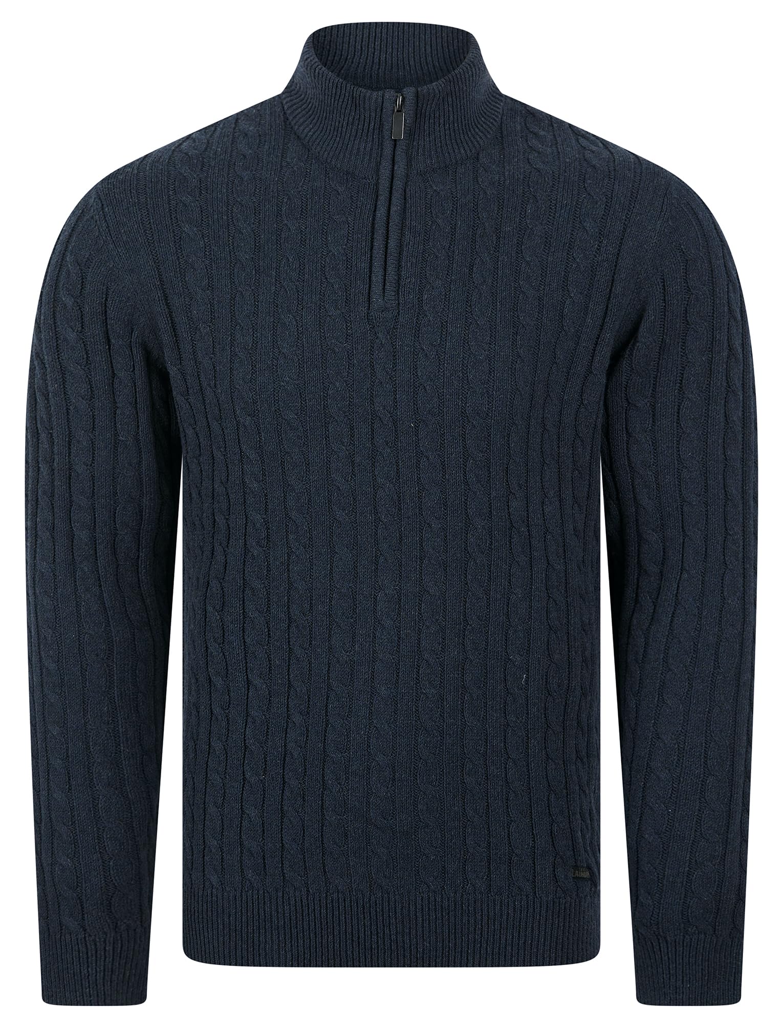 Tokyo Laundry Men's 'Darren' Recycled Cotton Chunky Cable Knit Quarter Zip Funnel Neck Jumper