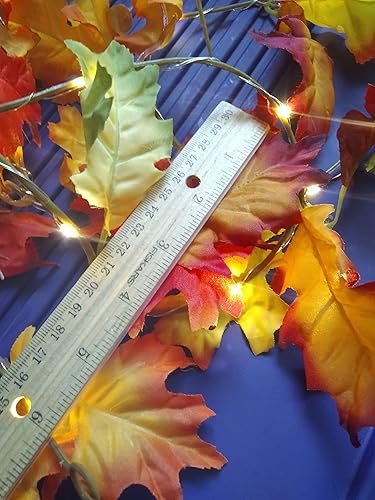 Miniatura 7 de Fall Leaves Garland with Warm White Lights Battery Operated