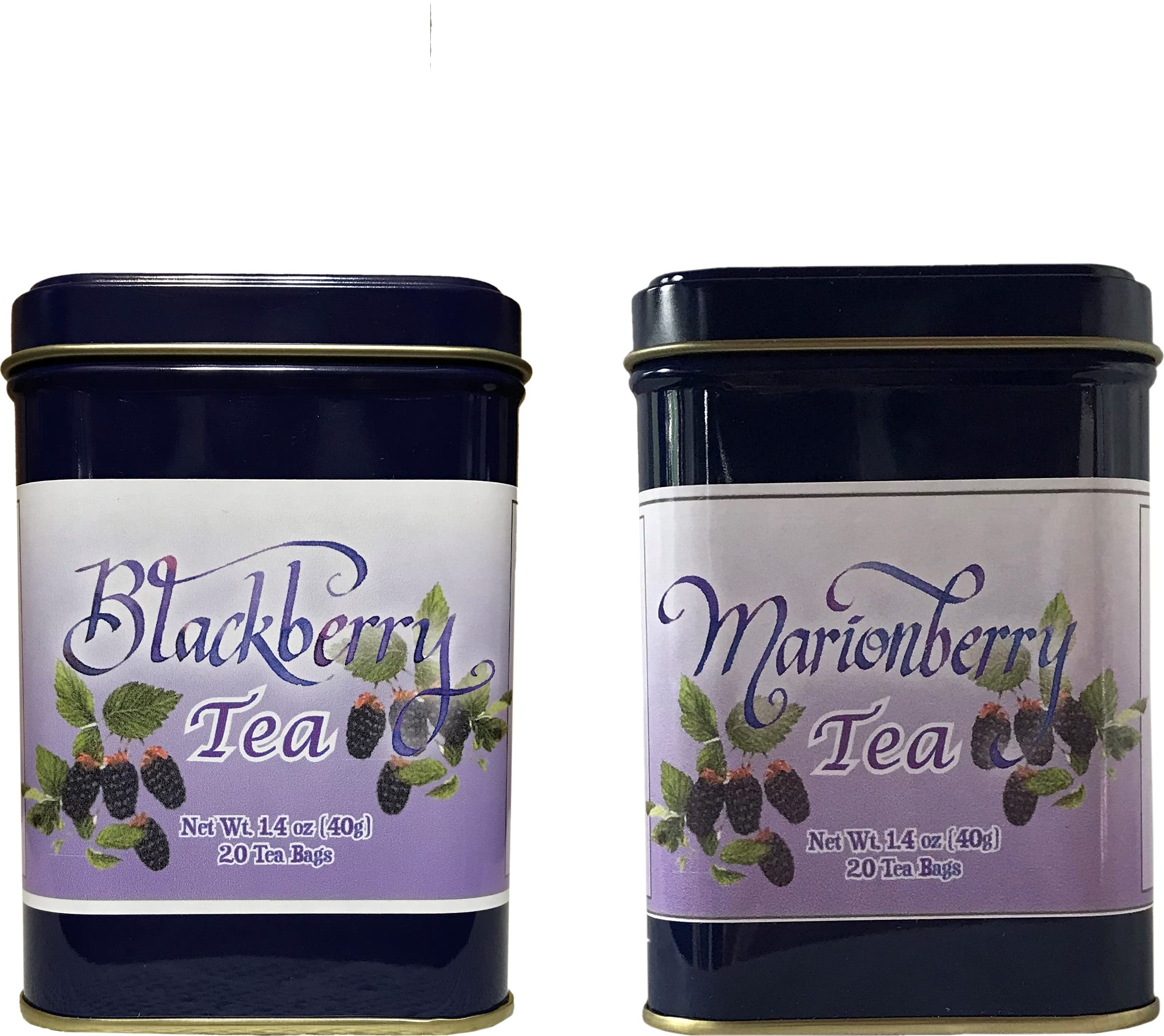 Marionberry and Blackberry Flavor Ceylon Tea Combo Pack 40 Tea Bags Wild Berry Tea