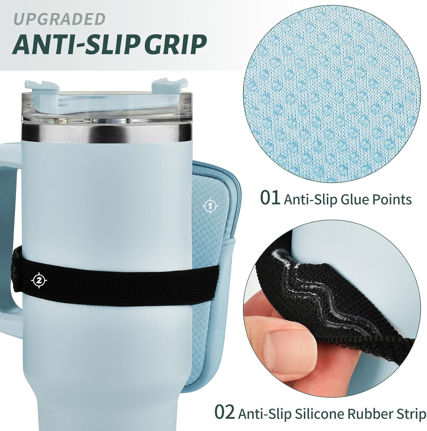 Water Bottle Pouch for Stanley,18~40oz Stanley Cup Accessories,Stanley Cup Fanny Pack,Tumbler Pouch with Pocket, for Phone, Cards, Keys,Wallet,Earphone，Compact, Versatile XSM-001father (F) - Image 4