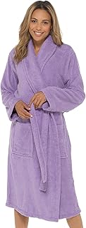 Undercover Ladies Terry Towelling 100% Cotton Shawl Collar Wrap Tie Waist Dressing Gown Drying Bathrobe